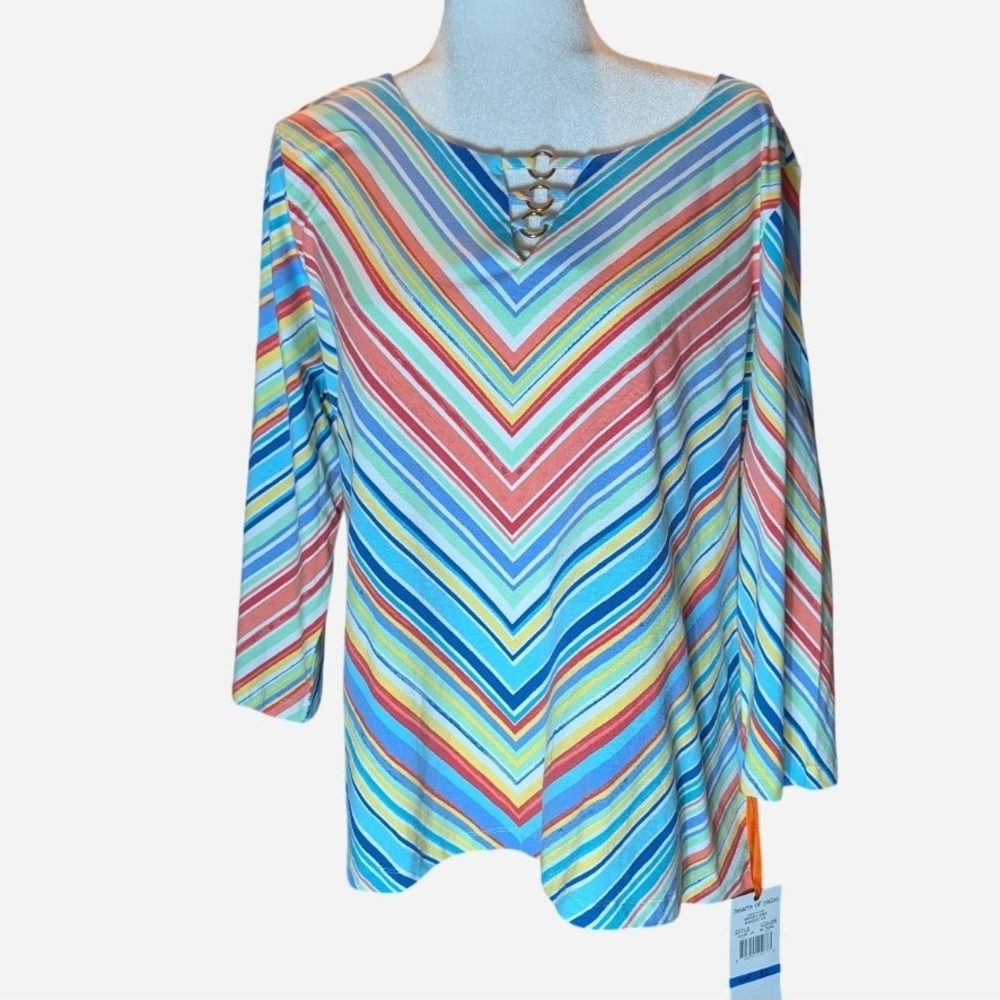 Colorful Chevron Women's Blouse - Picture 5 of 13